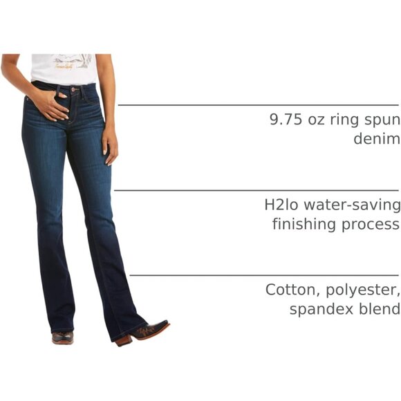 Women's High Rise Bootcut Jeans Cotton 32 Short Flared Flare Vintage Style - Picture 2 of 2